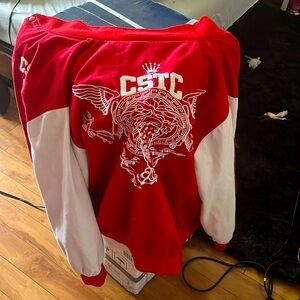 Can’t Stop the Crooks: Crooks & Castles Varsity Red & White 2XL women’s